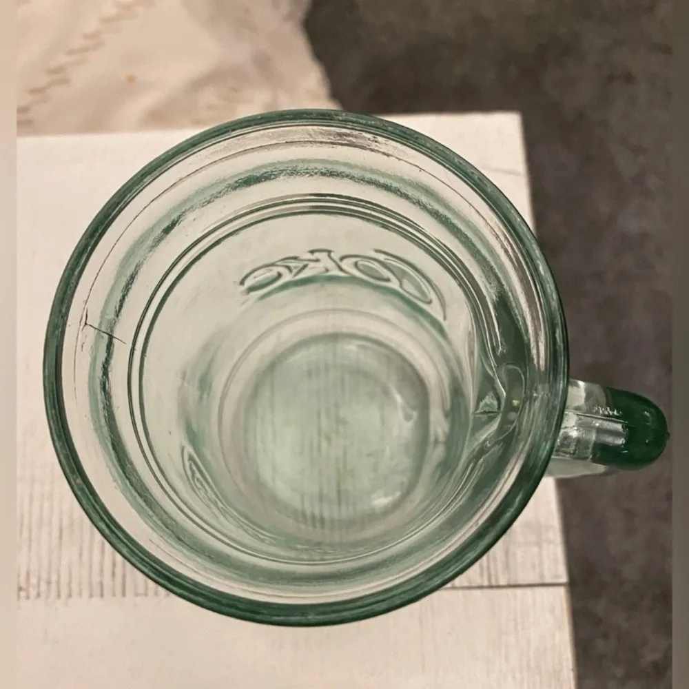 Vintage Coca Cola Embossed Green Glass Stein - Picture 2 of 2